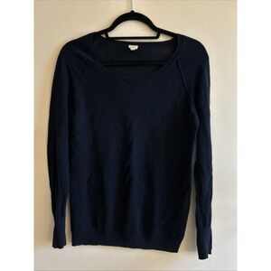 J Crew Sweater Women Small Blue Linen Cotton Crew Neck Knit Soft Girl Feminine